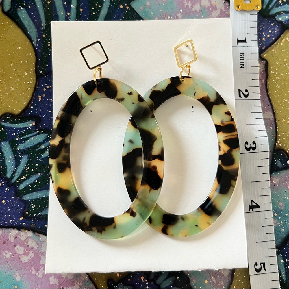 Gold & Acrylic Earrings